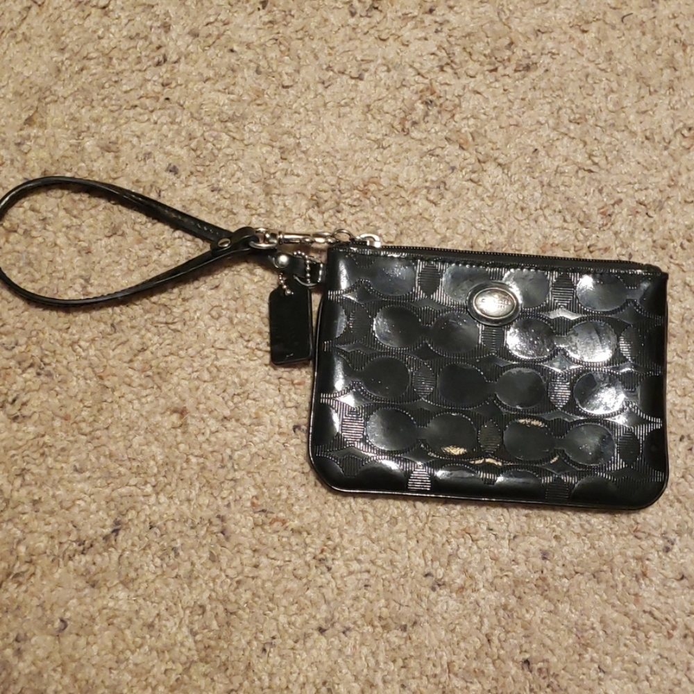 Black coach wristlet